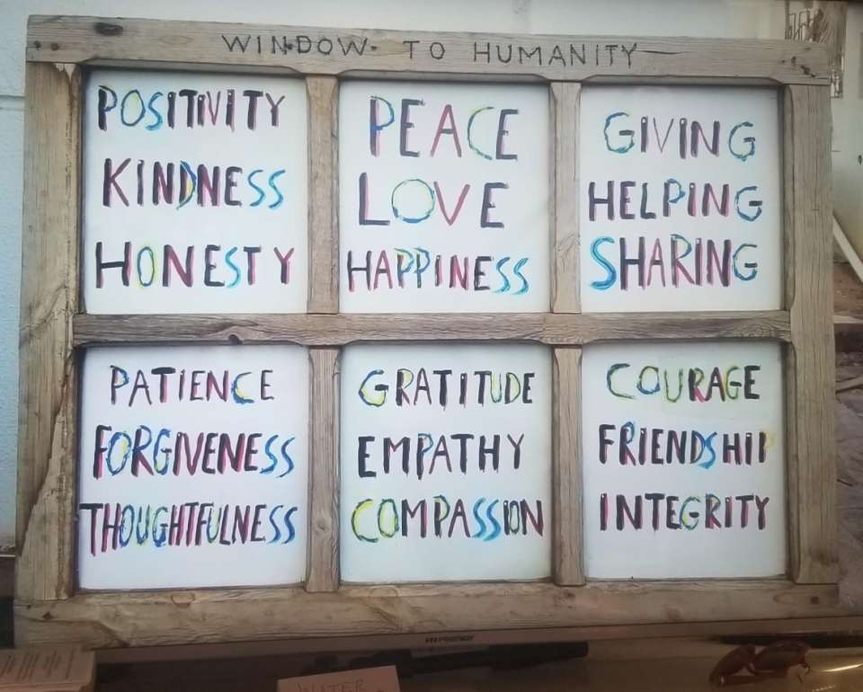 My submission for your contest. It's called the window to Humanity. It is Eco art made from trash. The old window was trash and the words are painted on the back side of national geographic posters also found trash.  Dr. Fantastic World Kindness and How to Make it Better<br />The transformative power of kindness is often underestimated. It represents one of the simplest yet most effective ways to enhance human connection and create positive ripple effects throughout society. This article explores the concept of world kindness and how we can foster it for a better collective existence<br /><br />Understanding World Kindness<br />World kindness goes beyond acts of goodwill towards oneself and one's immediate social circle. It extends to showing empathy, compassion, and consideration towards all people, regardless of geographic location, culture, or personal beliefs. Research consistently shows that kindness can significantly improve mental and physical health, build good relationships, and promote societal and global harmony. Imagine a world where everyone acts with kindness - such a world, unified by mutual respect and compassion, could substantially overcome many of its present challenges.<br /><br />Nurturing World Kindness<br />Despite its apparent simplicity, nurturing world kindness necessitates deliberate and intentional actions. The following are some practical strategies:<br /><br />Expanding Empathy<br />Understanding others' feelings is a crucial step in promoting kindness. This means learning more about different cultures, histories, and experiences and appreciating the diversity within the human family. Educational programs, cultural exchanges or simply reading diverse literature can help foster greater empathy.<br /><br />Practicing Mindfulness<br />Mindfulness helps us stay attuned to the feelings of others; it cultivates patience, tolerance, and generosity. Regular mindfulness practice can guide us to respond to stressful situations with calm and kindness.<br /><br />Building a Culture of Kindness<br />Creating an environment that advocates for kindness in schools, workplaces, and communities encourages individuals to act benevolently. This can be achieved through kindness-based policies or programs, and rewarding acts of kindness.<br /><br />Kindness<br />Every small act of kindness has the potential to create significant positive change. It starts with a simple step; a kind word, a helping hand, a warm smile. Such acts reverberate across communities and borders, building a more compassionate, gentler world. We all have the power and responsibility to make the world kinder, one act at a time.<br /><br />Dr. Fantastic <br /><br />AKA<br />L.Monte Cook III<br />BeFantasticToday.com <br />Drfantasticsworld.com <br />Worldkindnesslist.com <br />BeAnAmbassadorOfKindness instagram<br /><br />.