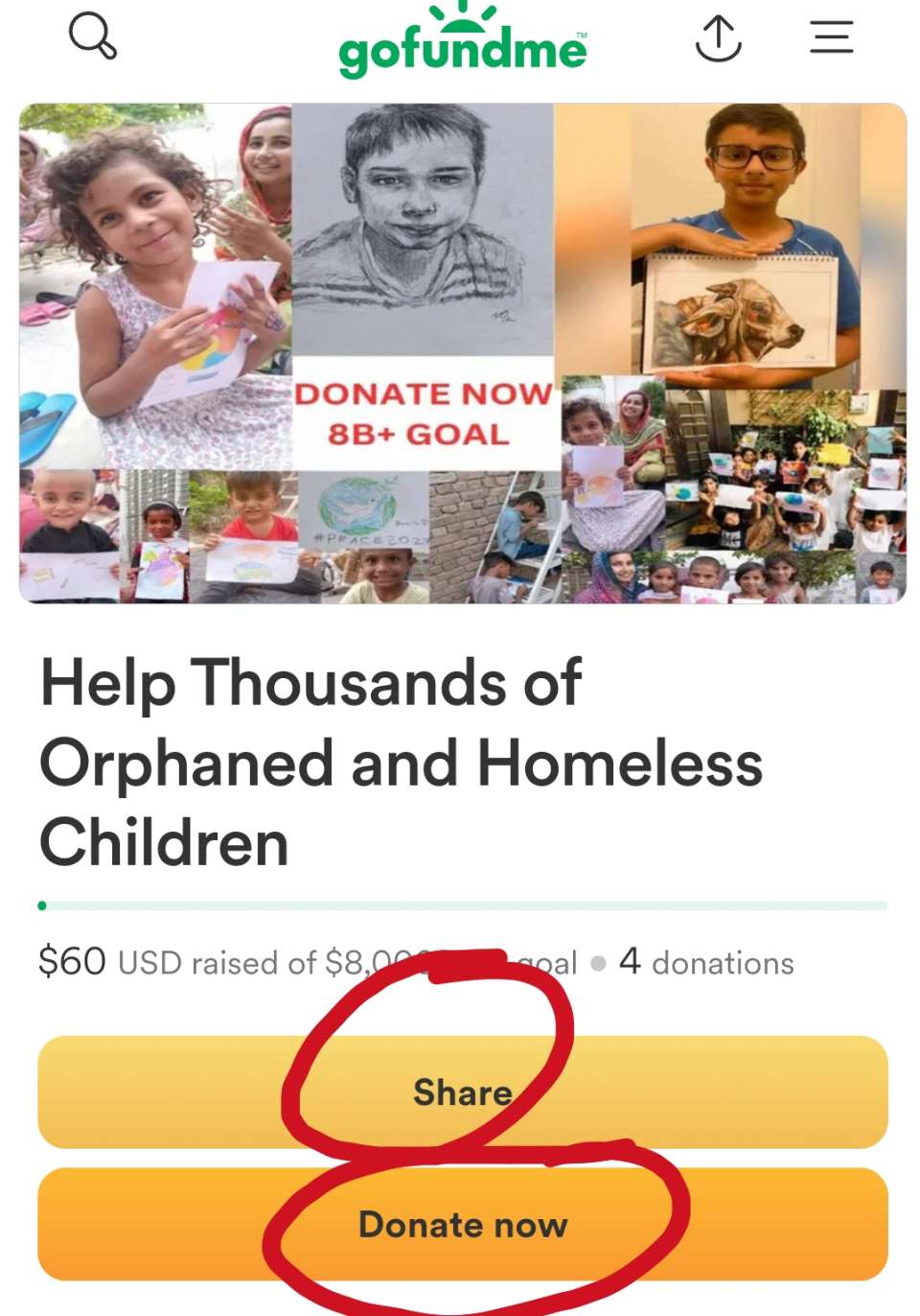 Hi it needs your 4+ shares Today and/or donation 👍 can you do it happily?<br /><br /> thank you very much my dear Global family 🌎❤️<br />for joining hands DAILY, for now we raise 60$.<br />Lets accelerate  to raiseup 1000$+ today<br />in simple steps:<br />share this Urgent campaign https://gofund.me/74b84d5b<br />in all social networks<br />at list 14 times +<br />in Facebook LinkedIn Twitter and with your friends and contacts<br />let's do a BIG IMPACT TODAY TO<br /><br /> GO VIRAL ok?<br /><br />Make a donation 1$+ by possibility today and write your heart 💖 touching  support message today on GoFoundme <br />Please put + to this message who SHARE this today<br /><br />Enjoy Video REPORT  https://youtu.be/bTNCgRA0vlg <br />IMPORTANT In the bright memory of Daniil, year around Famous drawing Contest for #Peace2027 is held, as Daniil has been drawing #PeacePictures in last days, we invite you to<br /><br />Happily donate today to the Daniil Foundation to support his cause https://www.gofundme.com/f/help-thousands-of-orphaned-and-homeless-children https://ivacademy.net/en/donate  <br /><br />Enjoy Sharing today this foundation with friends and wide in social networks to GRANT you and  all 8B+ people participate and complete ultimate Global peace building by 2027 in every country ok?<br /><br />Yours @Prophet Nicolae Cirpala +79811308385 Tel WhatsApp❤